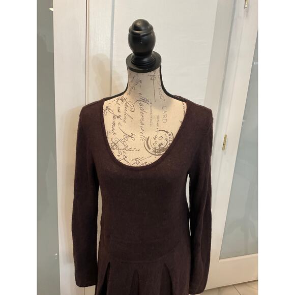 Peruvian Connection women’s brown alpaca blend long-sleeve knit sweater dress L - Picture 3 of 16